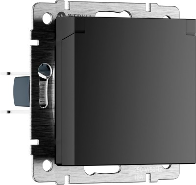 Розетка Встраиваемые механизмы черные матовый W1171208