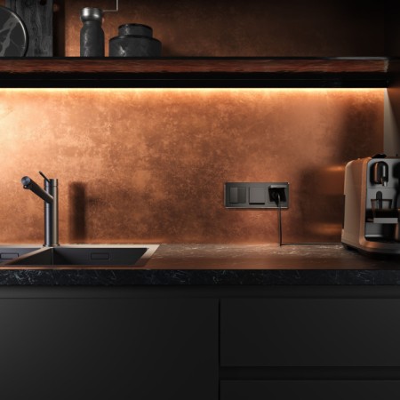 Розетка Встраиваемые механизмы черные матовый W1171208