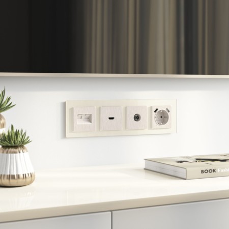 Накладка на механизм Встраиваемые механизмы перламутровый рифленый WL13-HDMI-CP