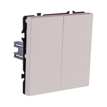 Выключатель 2-клавишный 10А/250В, кашемир матовый Kollinger Eclipse EC-004CM