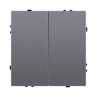 Выключатель 2-клавишный 10А/250В, серый Kollinger Eclipse EC-004GY