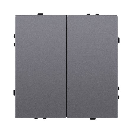 Выключатель 2-клавишный 10А/250В, серый Kollinger Eclipse EC-004GY