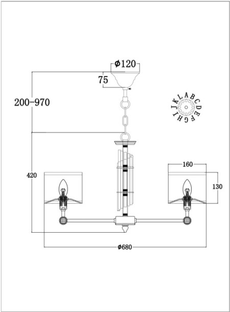 Подвесная люстра Alloro MOD088PL-06BS