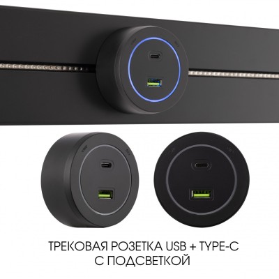 Трековая система розеток Arte Milano 399731TS/USB-Type-C Black