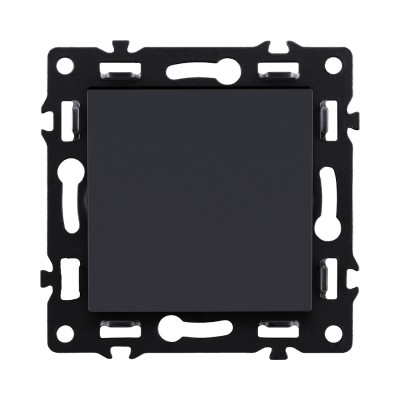 Выключатель 1-клавишный проходной 10А/250В, черный Kollinger Asthetik AS-002BK