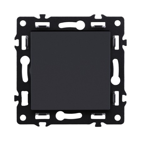 Выключатель 1-клавишный проходной 10А/250В, черный Kollinger Asthetik AS-002BK