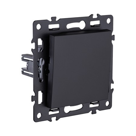 Выключатель 1-клавишный проходной 10А/250В, черный Kollinger Asthetik AS-002BK