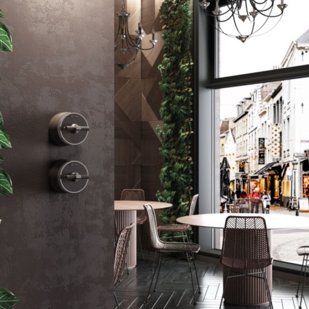 Выключатель Накладные механизмы Vintage мокко матовый/хром W5822052