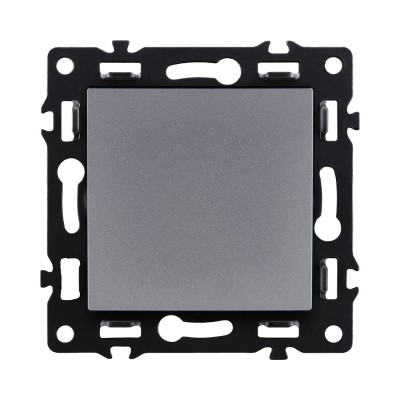 Выключатель 1-клавишный проходной 10А/250В, серый Kollinger Asthetik AS-002GY