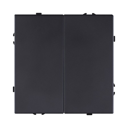 Выключатель 2-клавишный проходной 10А/250В, черный матовый Kollinger Eclipse EC-005BK