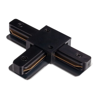 T - соединитель питания для накладного шинопровода трековой системы 1 фазный трек 220В, Черный IL.0010.2142