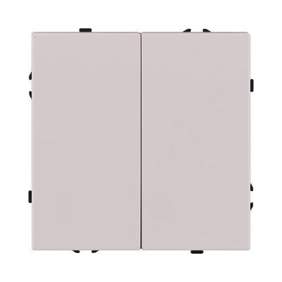 Выключатель 2-клавишный проходной 10А/250В, кашемир матовый Kollinger Eclipse EC-005CM