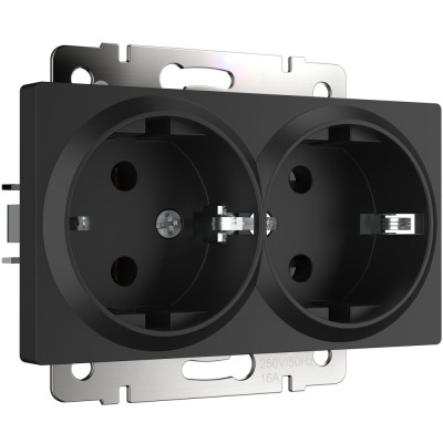 Розетка Встраиваемые механизмы черные матовый W1172008