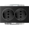 Розетка Встраиваемые механизмы черные матовый W1172008
