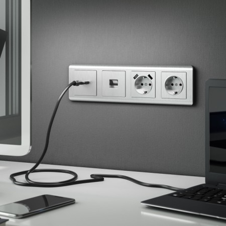 Накладка на механизм Встраиваемые механизмы серебряный рифленый WL09-HDMI-CP