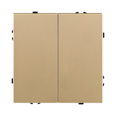 Выключатель 2-клавишный проходной 10А/250В, золотой Kollinger Eclipse EC-005GD