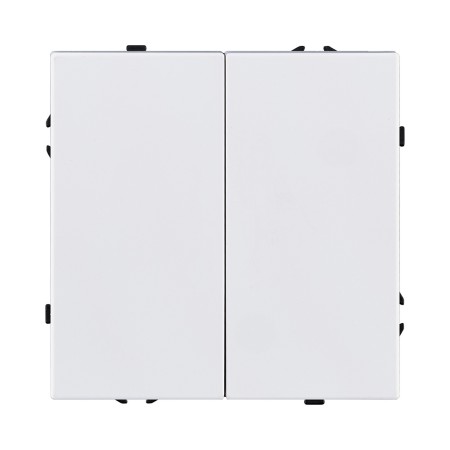 Выключатель 2-клавишный проходной 10А/250В, белый глянцевый Kollinger Eclipse EC-005WG