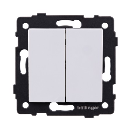 Выключатель 2-клавишный 10А/250В, белый Kollinger REA-S-007WH для Aspekt, Eleganz, Reflex