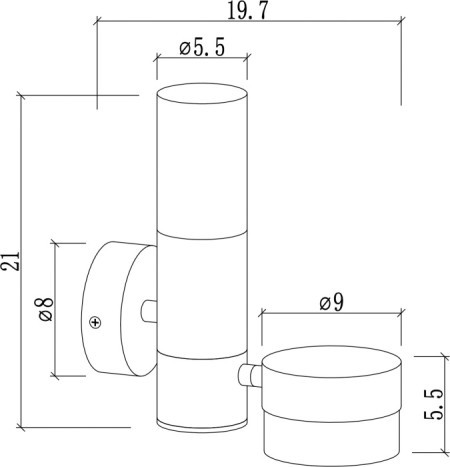 Настенный светильник уличный Budapest A2360AL-2BK