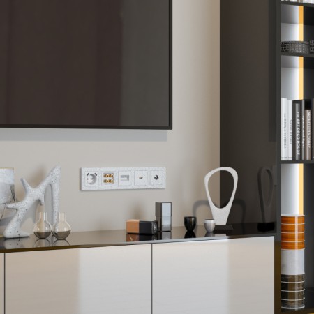 Накладка на механизм Встраиваемые механизмы Hammer белые W1279501