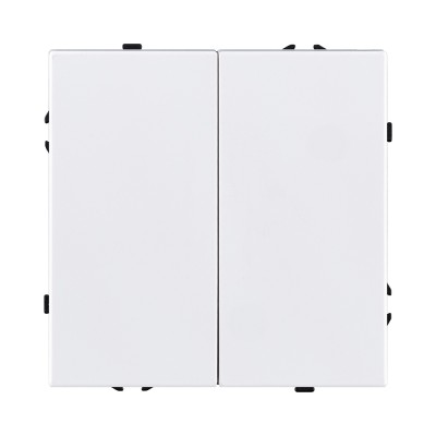 Выключатель 2-клавишный проходной 10А/250В, белый матовый Kollinger Eclipse EC-005WH