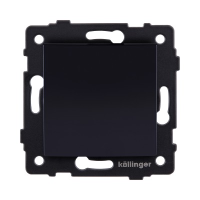 Выключатель 1-клавишный проходной 10А/250В, изогнутый, черный Kollinger REA-R-003BK для Aspekt, Eleganz, Reflex