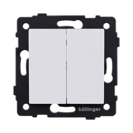 Выключатель 2-клавишный 10А/250В, белый матовый Kollinger REA-S-007WM для Aspekt, Eleganz, Reflex