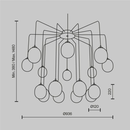 Подвесной светильник Branch MOD176PL-16G
