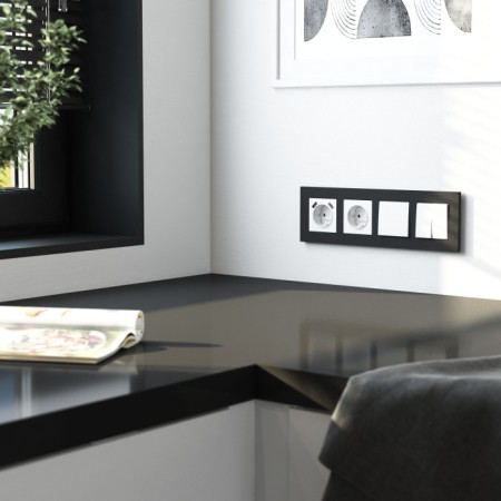 Рамка Slab черный софт W0042908