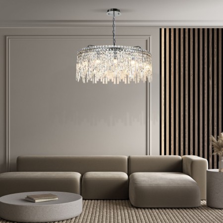 Подвесная люстра Eurosvet 60159 хром/ прозрачный хрусталь Strotskis