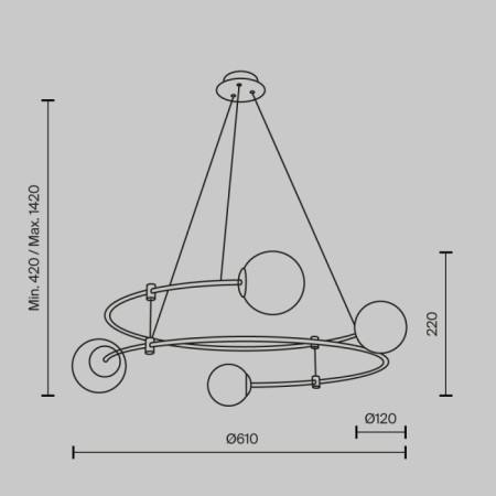 Подвесная люстра Balance MOD317PL-04B