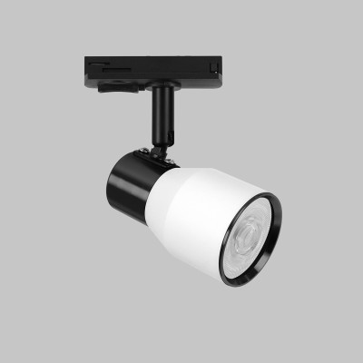 Светильник спот GU10 для трековой системы 1 фазный трек 220В, макс 50Вт, Белый/Черный IL.0010.0019-WBK