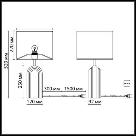 Интерьерная настольная лампа Ondulato 7172/1T
