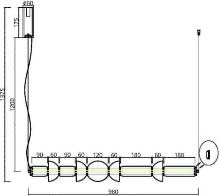 Подвесной светильник Cosmo MOD210PL-L39B3K