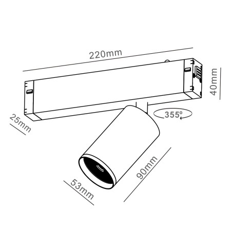Светильник направленного света поворотный для трековой системы SMART LINE 220В, GU10 10Вт, Бронза IL.0050.5010-GU10-GAB