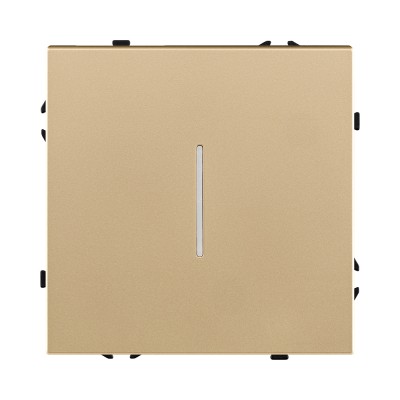 Выключатель 1-клавишный 10А/250В с LED подсветкой, золотой Kollinger Eclipse EC-007GD
