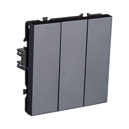 Трехклавишный выключатель 10А/250В Серый  Kollinger Eclipse EC-710GY