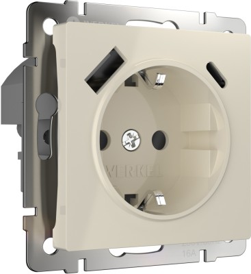 Розетка Встраиваемые механизмы слоновая кость W1171703