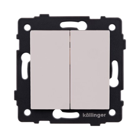 Выключатель 2-клавишный проходной 10А/250В, кашемир матовый Kollinger REA-S-009CM для Aspekt, Eleganz, Reflex
