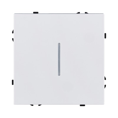 Выключатель 1-клавишный 10А/250В с LED подсветкой, белый глянцевый Kollinger Eclipse EC-007WG