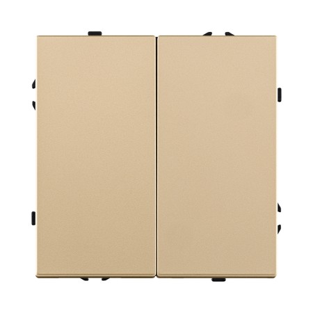Выключатель кнопочный 2-клавишный 10А/250В, золотой Kollinger Eclipse EC-025GD