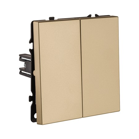 Выключатель кнопочный 2-клавишный 10А/250В, золотой Kollinger Eclipse EC-025GD