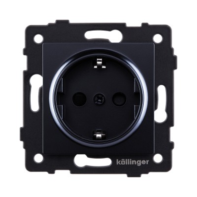 Розетка штепсельная SCHUKO 16A/250 В, черный Kollinger REA-002BK для Aspekt, Eleganz, Reflex
