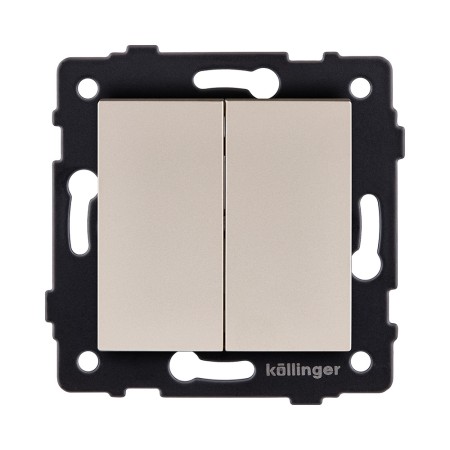 Выключатель 2-клавишный проходной 10А/250В, золотой Kollinger REA-S-009GD для Aspekt, Eleganz, Reflex