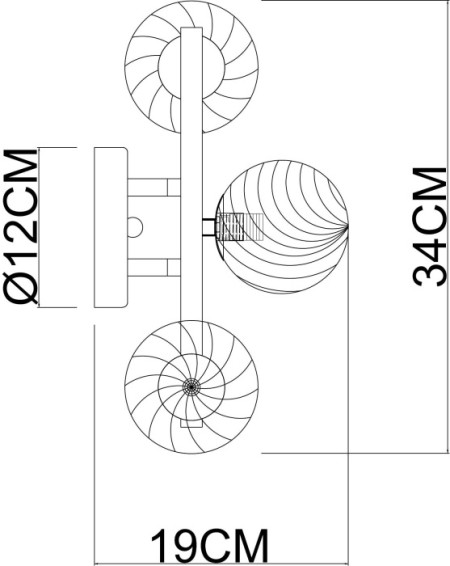 Настенный светильник Etereo A5261AP-3GO