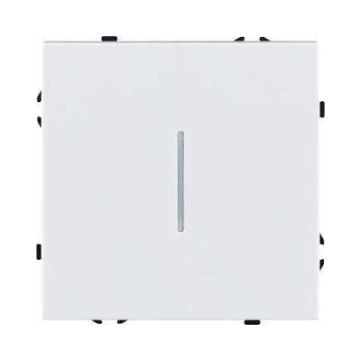 Выключатель 1-клавишный 10А/250В с LED подсветкой, белый матовый Kollinger Eclipse EC-007WH