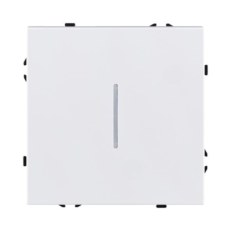 Выключатель 1-клавишный 10А/250В с LED подсветкой, белый матовый Kollinger Eclipse EC-007WH