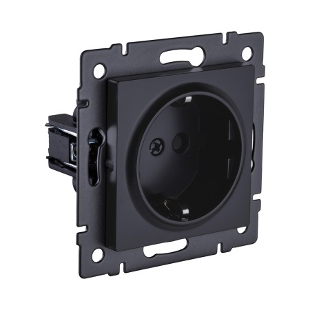 Розетка штепсельная SCHUKO 16A/250 В, черный матовый Kollinger REA-002BM для Aspekt, Eleganz, Reflex