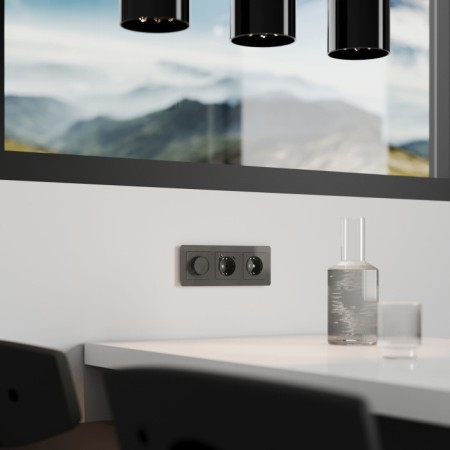 Диммер Встраиваемые механизмы графит акриловые W1142044