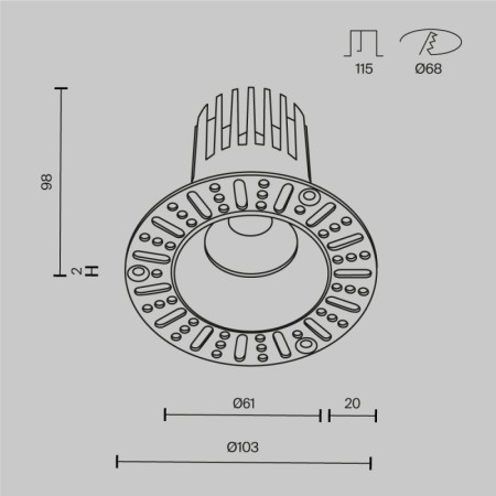 Встраиваемый светильник Maytoni Technical DL121-15W-2.7K-TRS-W